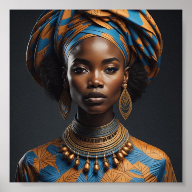 Poster Estilo de mulher africana (Frente)