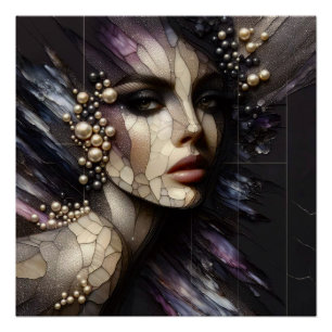 Póster Estilo de Mulher - Trabalho de arte de Vidro Obtid