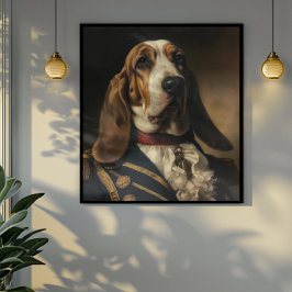 Poster estilo de napoleão de Hound Basset