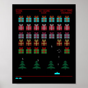 Poster Estilo de Natal - Jogo de Vídeo Retroativo