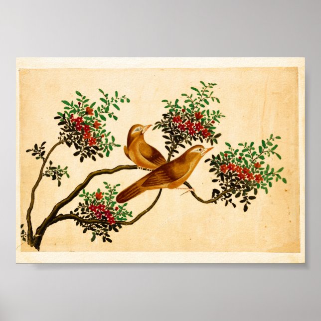 Poster Estilo de Natureza Clássica da Vintagem CHINESA (Frente)
