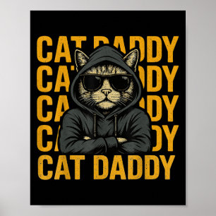 Poster Estilo De Pai De Gato Retroativo Presente Para Hom