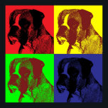 Poster Estilo de Pop de Arte do Cachorro Boxer<br><div class="desc">Um design mais ousado de cachorros-boxer impressão no famoso estilo PopArt.</div>