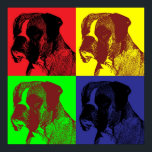 Poster Estilo de Pop de Arte do Cachorro Boxer<br><div class="desc">Um design mais ousado de cachorros-boxer impressão no famoso estilo PopArt.</div>
