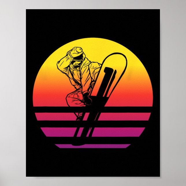 Poster Estilo de Retro Snowboard Vintage 1 (Frente)