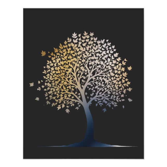 Póster Estilo de Silhueta de Vida do Ambiente Natural da  (Frente)