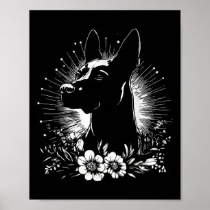 Poster Estilo de Tatuagem por Sobrecarga do Cão Malinois