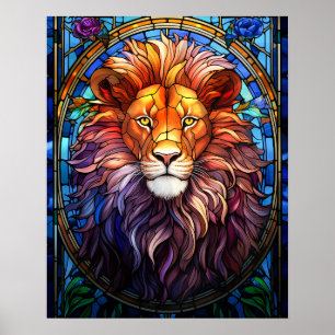 Poster Estilo de Tiffany, Lion Majestésico