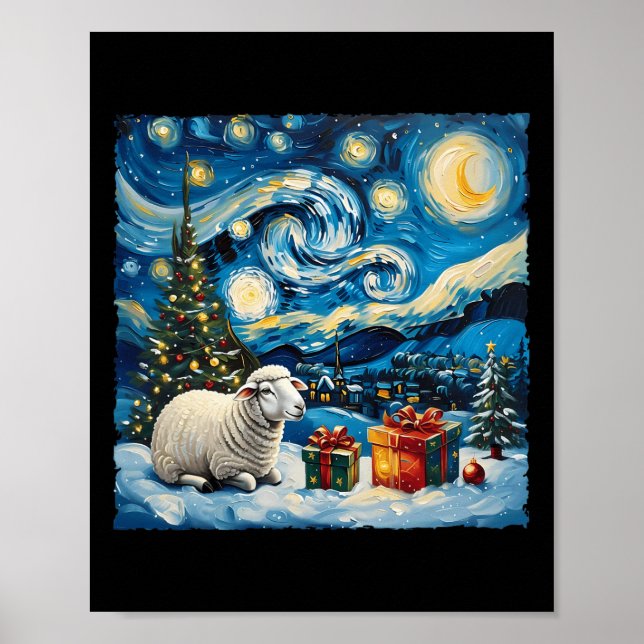 Poster Estilo de Van Gogh Starry Night Winter (Frente)