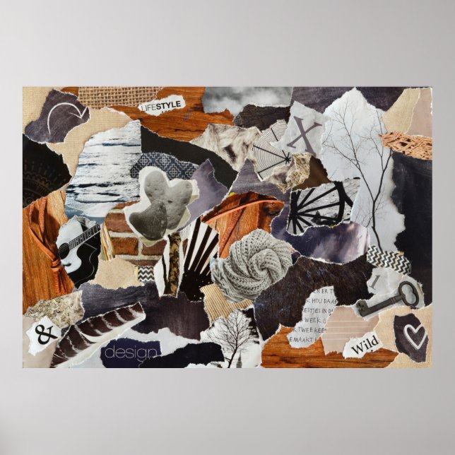 Poster Estilo de vida cinza da atmosfera, castanho, preto (Frente)