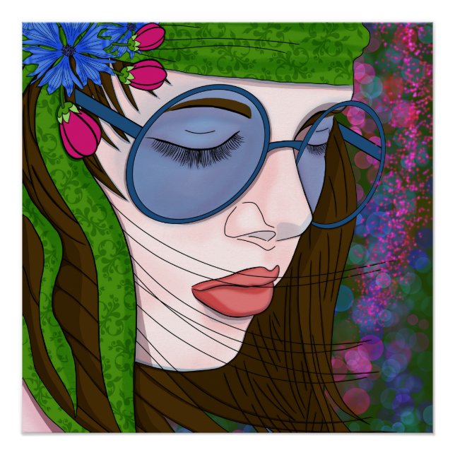 Póster Estilo de vida da Hippie Girl (Frente)