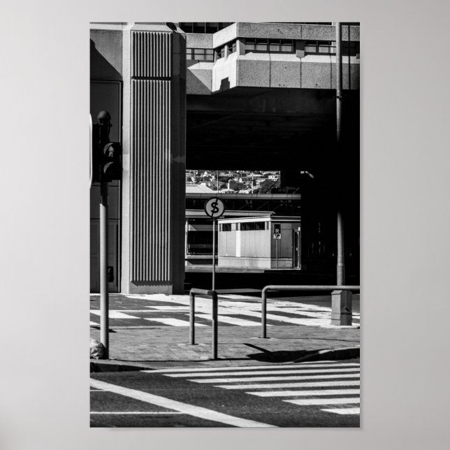 Poster Estilo de vida da rua Monocromática da Cidade do C (Frente)