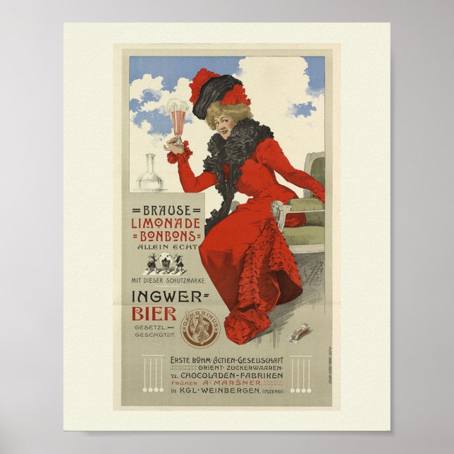 Poster Estilo de Vintage da Lemonade Bon Bons (Frente)