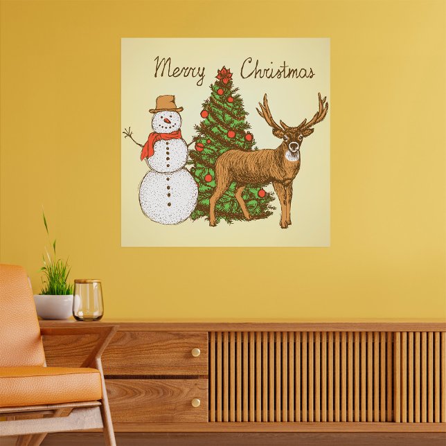 Poster Estilo de Vintage Feliz Natal (Criador carregado)