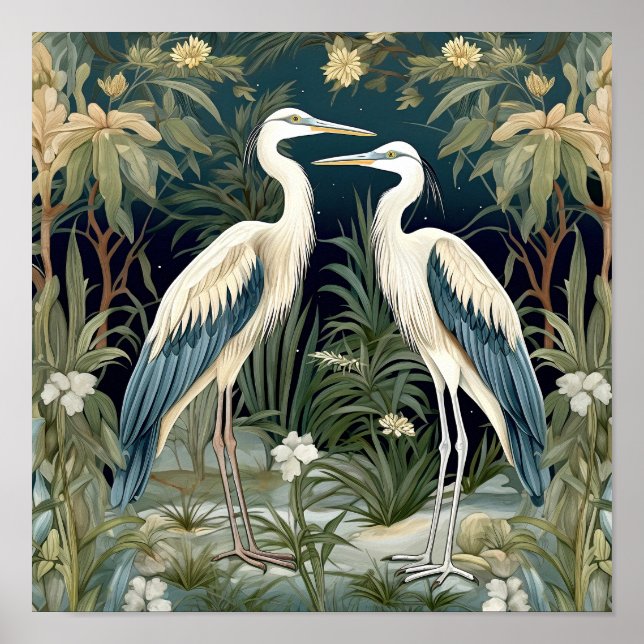 Poster Estilo de Vintage Heron Azul do excelente (Frente)