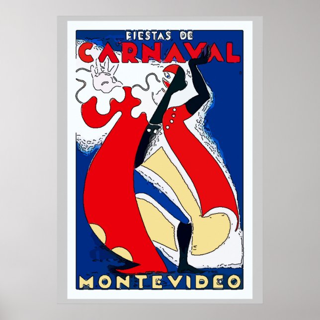 Poster Estilo de Vintagem do Carnaval (Frente)