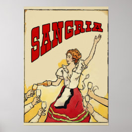 Póster Estilo de Vintagem do Tempo Sangria, adicionar tex