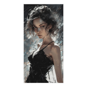Póster Estilo de Vintagem Pequeno Vestido Preto AI Trabal