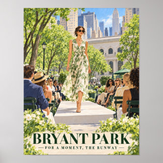 Poster Estilo Dia do Bryant Park do Midtown