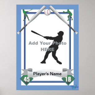 Póster Estilo do cartão de basebol