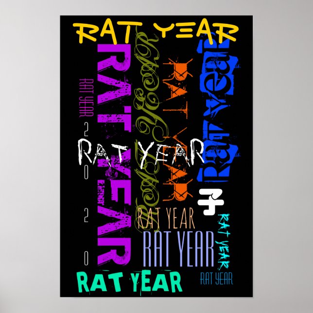 Poster Estilo do grafite Repeating Rat Metal Year 2020 P (Frente)