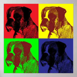Poster Estilo do pop art do cão do pugilista