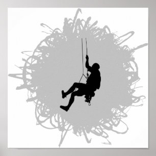Póster Estilo do Scribble do alpinismo