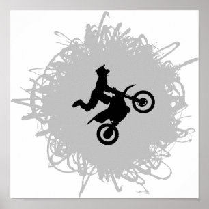 Poster Estilo do Scribble do motocross