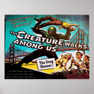 Poster Estilo do vintage, ameaça, cinema falsificado