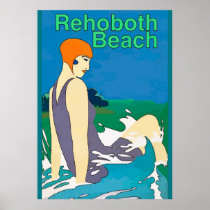 Poster Estilo do vintage da praia de Rehoboth