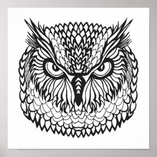 Póster Estilo Eagle Owl Head 2