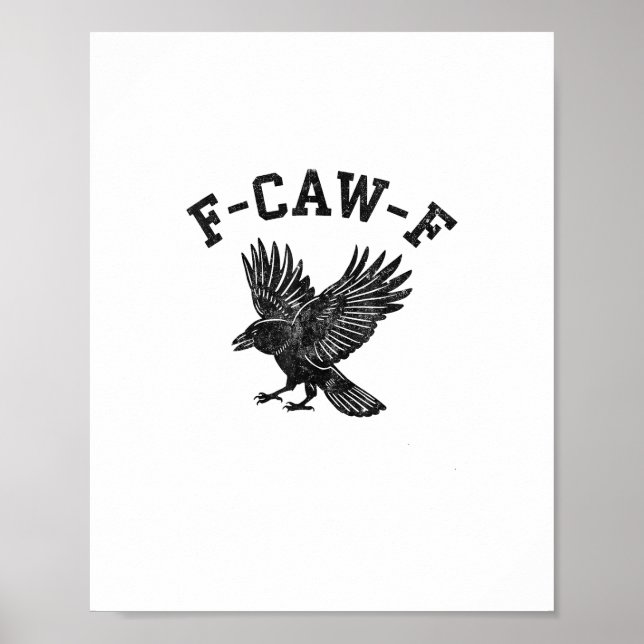 Poster Estilo Estético de Corvo F-Caw-F Engraçado (Frente)