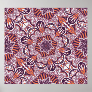 Poster Estilo étnico, textura decorativa vintage.