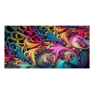 Póster Estilo Fractal - Roteiros 3D Coloridos
