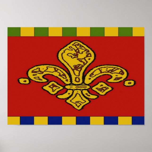 Póster Estilo francês Fleur De Lis (Frente)