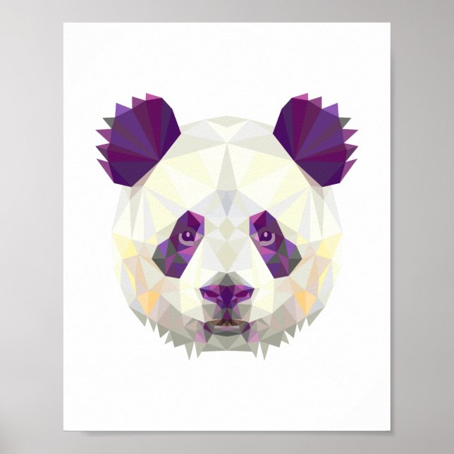 Póster Estilo geométrico nórdico do urso Panda (Frente)