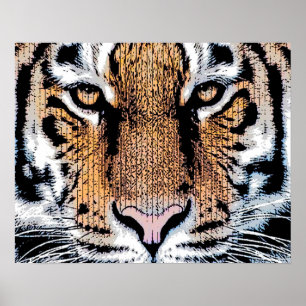 Póster Estilo gráfico da imprensa do retrato selvagem do