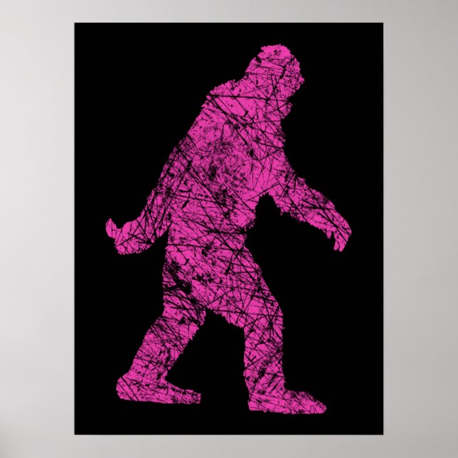 Poster Estilo Grunge Squatchin Bigfoot (Frente)