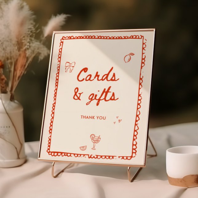 Poster Estilo italiano Cartões e presentes desenhados à m (Criador carregado)