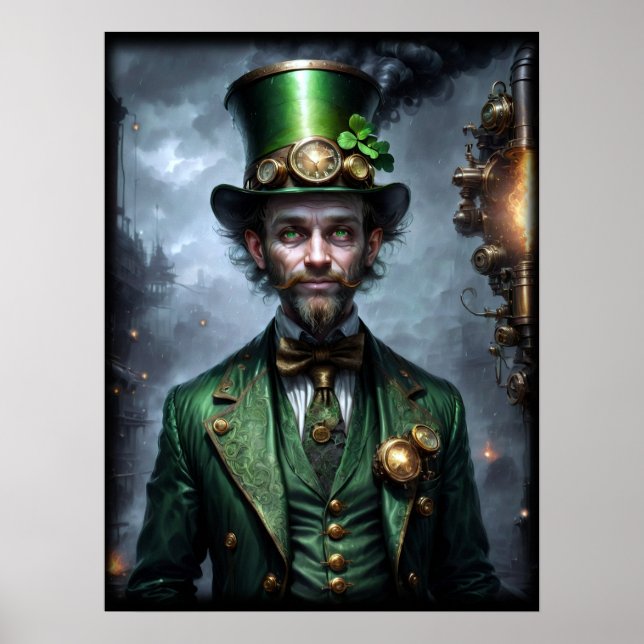 Poster estilo Leprechaun Steampunk (Frente)