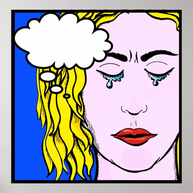 Poster Estilo Lichtenstein - Senhora Chorando (Frente)