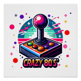 Póster estilo louco dos anos 80