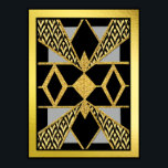 Poster Estilo Moderno Art Deco Geométrico<br><div class="desc">Eu criei este poster em preto,  Cinzas e Dourado. Eu o chamei de design de arte moderna porque é uma tomada moderna de deco. Eu adoro o que aconteceu e acho que pareceria excelente em uma armação como um impressão para sua parede em casa.</div>