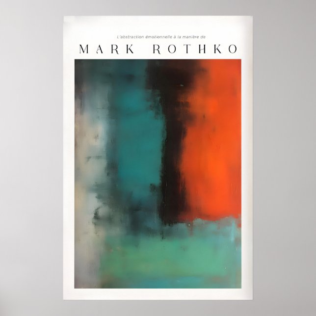 Poster Estilo Moderno de Mark Rothko Abstração em Tela (Frente)