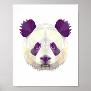 Póster Estilo nórdico geométrico do urso de panda