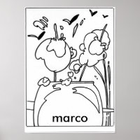 Estilo Peter Max desenho assinado original