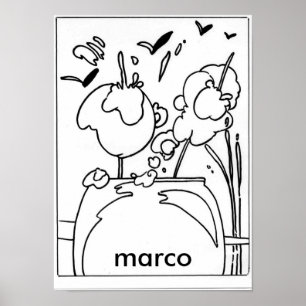 Póster Estilo Peter Max desenho assinado original