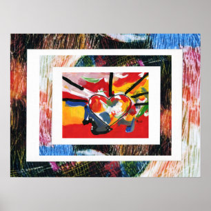 Póster Estilo Peter Max pintura em acrílico original ass