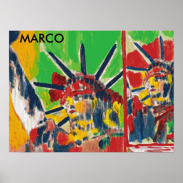 Póster Estilo Peter Max pintura em acrílico original assi (Frente)