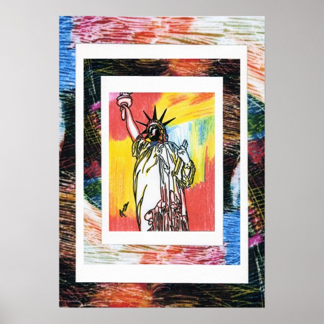 Póster Estilo Peter Max pintura em acrílico original assi (Frente)